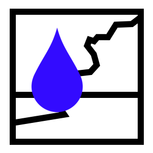 Wasser aus Rissen und Fugen